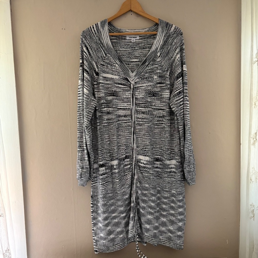 Steve Madden Womens Sophie Dress Size 2X Gray Bodycon Ruched Knit Long Sleeve